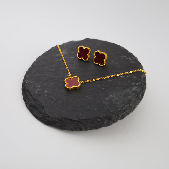 Burgundy Clover set